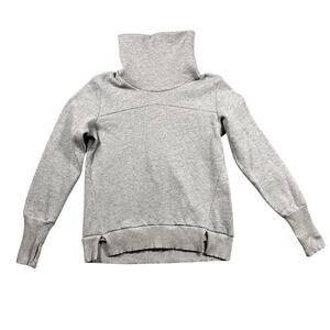 Alo Yoga Haze Long Sleeve Cowl Neck Sweatshirt Light Grey Size Small